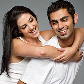 indian couple smiling